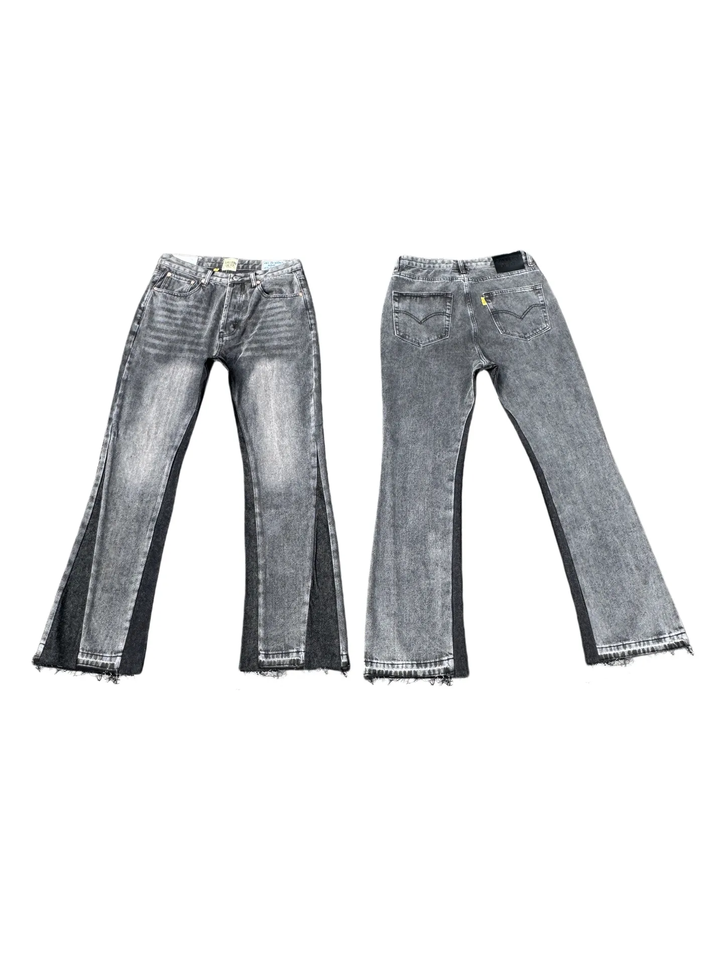 P246💰G990 GALLERY DEPT Denim Flared Jeans Washed and Distressed Spliced ​​Jeans Denim Washing Factory. During this process, the owner of the washing factory helped introduce a boss who once worked for Levi OEM and started his own business. This also paved the way for the following styles. Therefore, Levi's remodeled single product for the base plate is really familiar. Whether it is the fabrics supplied or the lathes used in production, there is nothing to choose from. -Color: Black -Size: S-XXL (corresponding to 28-36)